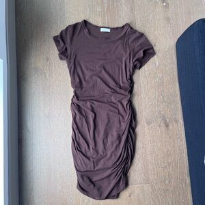 Brown Babaton Scrunch Dress